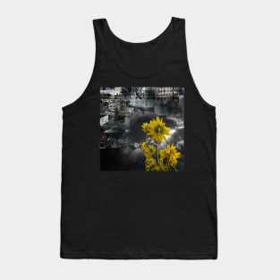 Abstract symbols and yellow flowers Tank Top